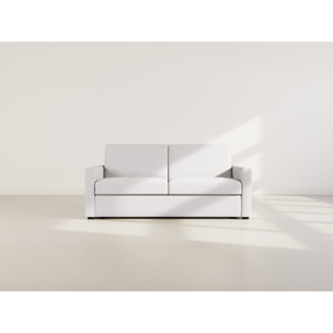 Julia - canapé lit 3 places convertible express couchage quotidien 140 cm matelas 14 cm en tissu - Gris clair