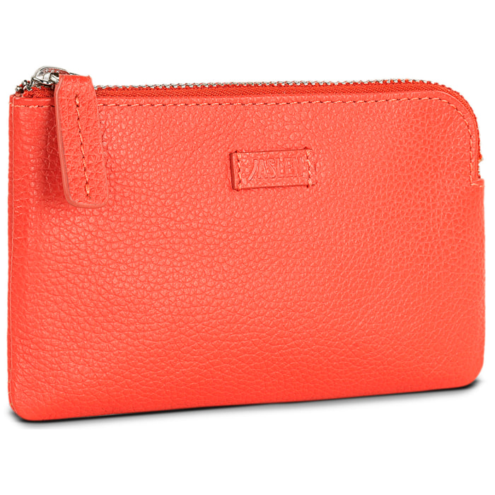 Monedero Piel Mujer Jaslen Amberes Rojo