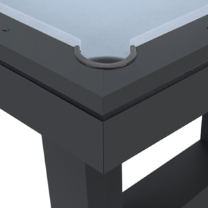 Table multi-jeux 3 en 1 billard et ping-pong en bois noir ARIES