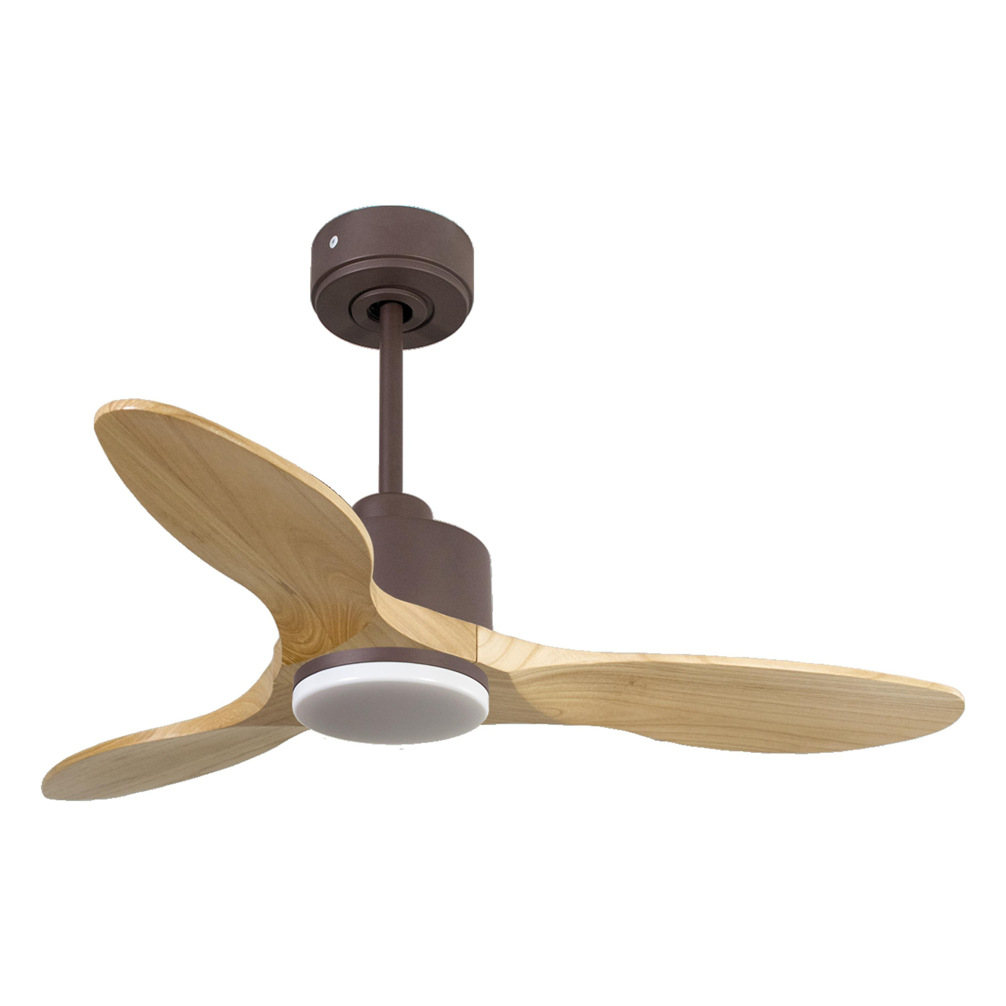 Ventilateur de plafond Réversible  Thermostat Dimmable Wifi Moteur à courant continu Toits en pente Télécommande Lumière à trois tons Hypersilence Mémoire
