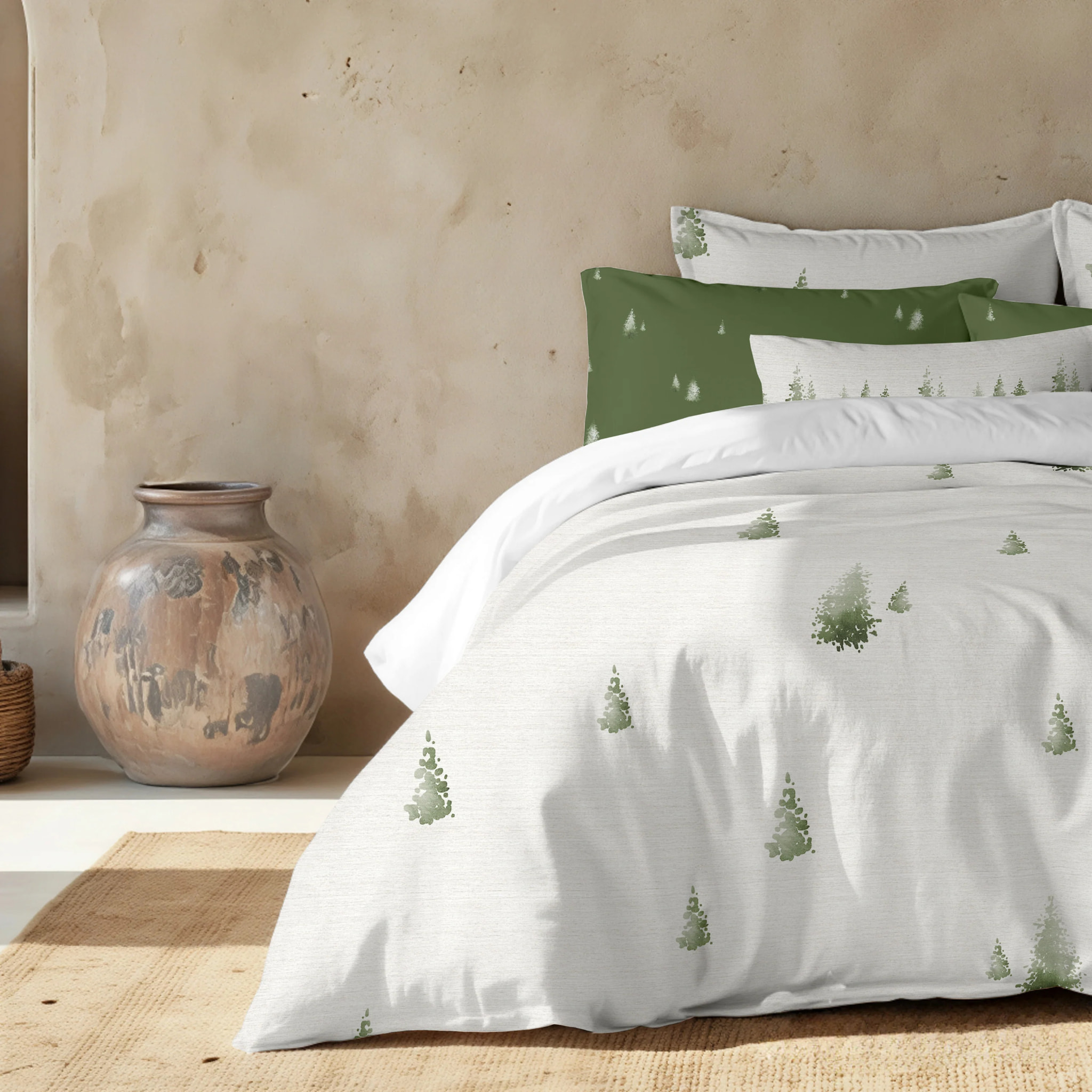 Housse de couette avec boutons-pression Christmas Grove