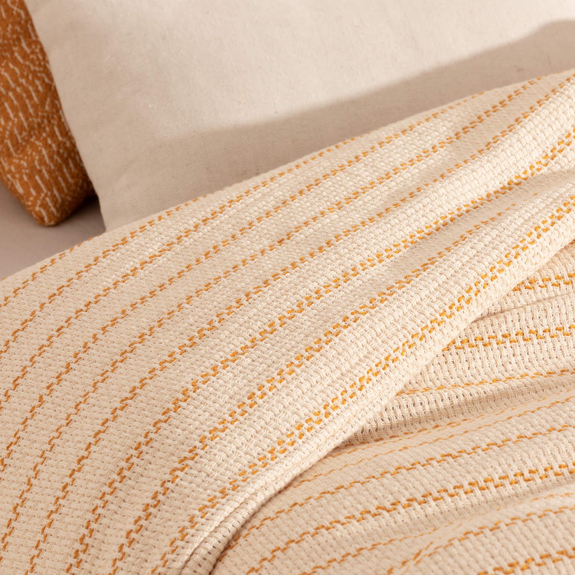 Housse de couette jacquard Agres Ocre