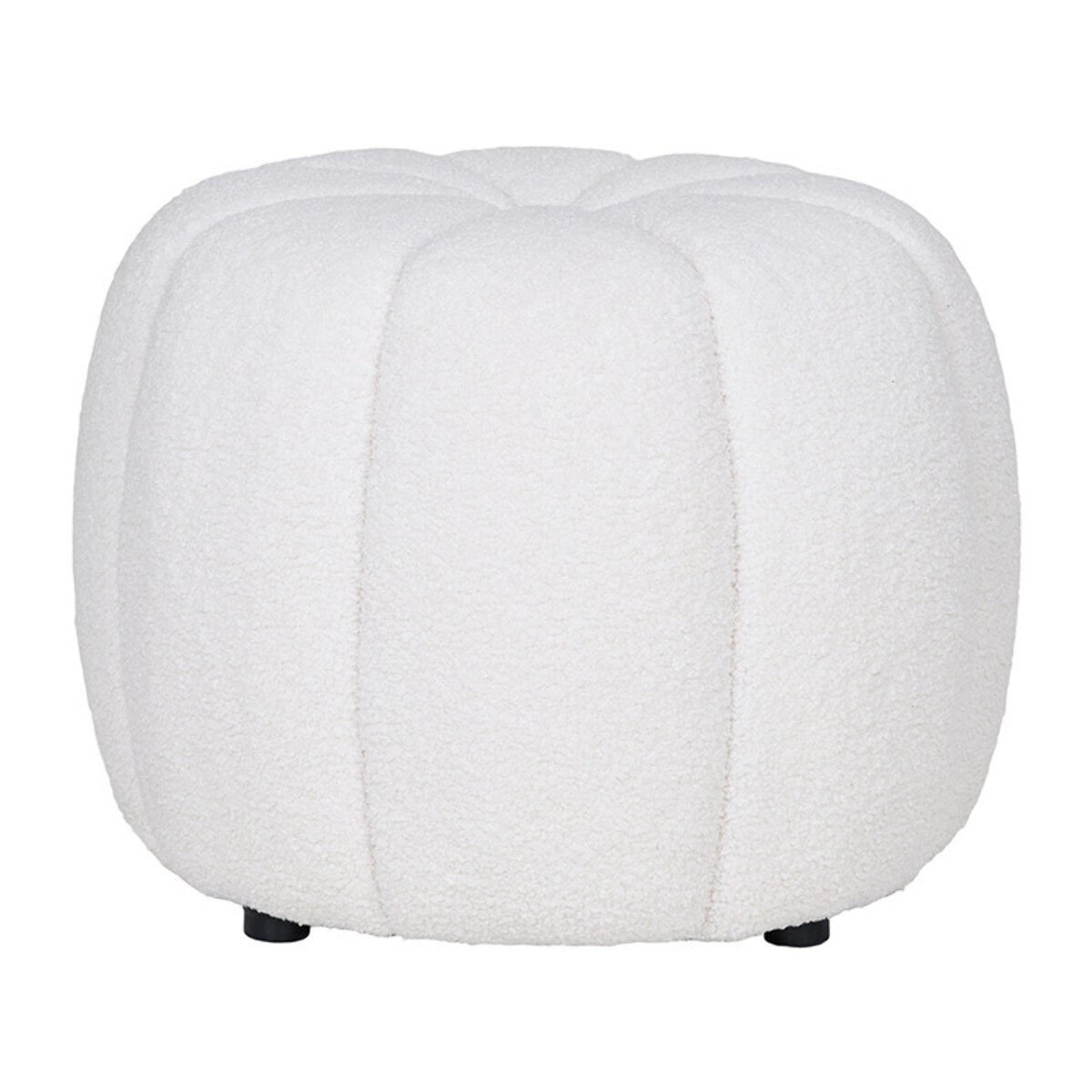 Helda - pouf - en tissu bouclette - Ecru