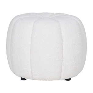 Helda - pouf - en tissu bouclette - Ecru