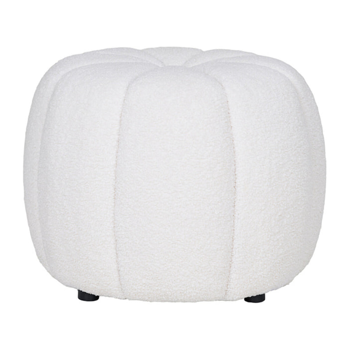 Helda - pouf - en tissu bouclette - Ecru