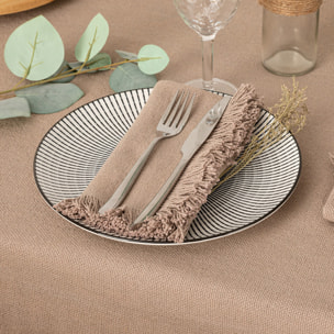 Lot de 2 serviettes de table "Maha" - coton - gris - 40x40 cm