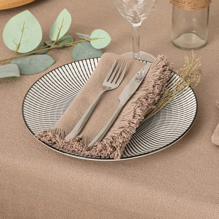 Lot de 2 serviettes de table "Maha" - coton - gris - 40x40 cm