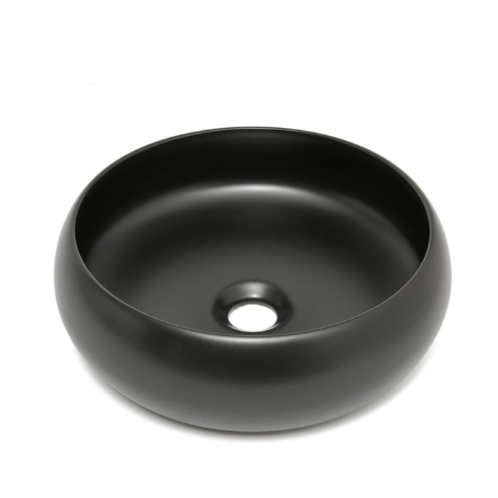 Feel Design lavabo à poser 36x36 cm noir mat sans trop-plein, qualité SAT, (SATUMFEEL3636BKM)