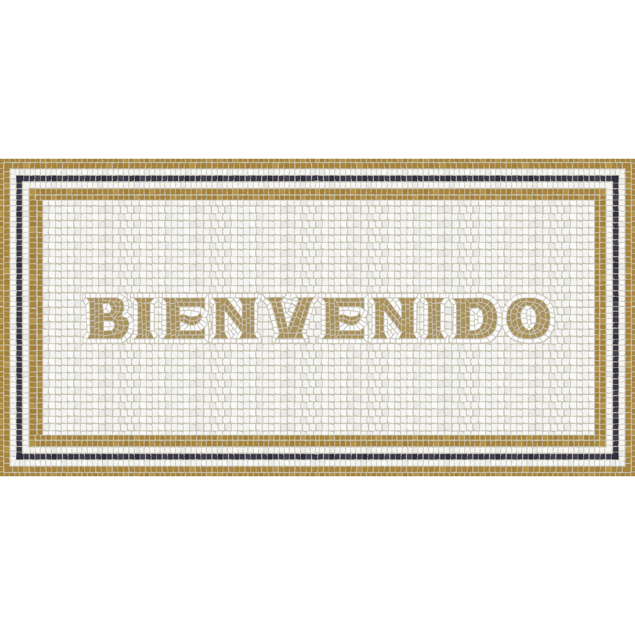 Alfombras vinílicas de Ceramiko - Mosaico romano "Bienvenido"