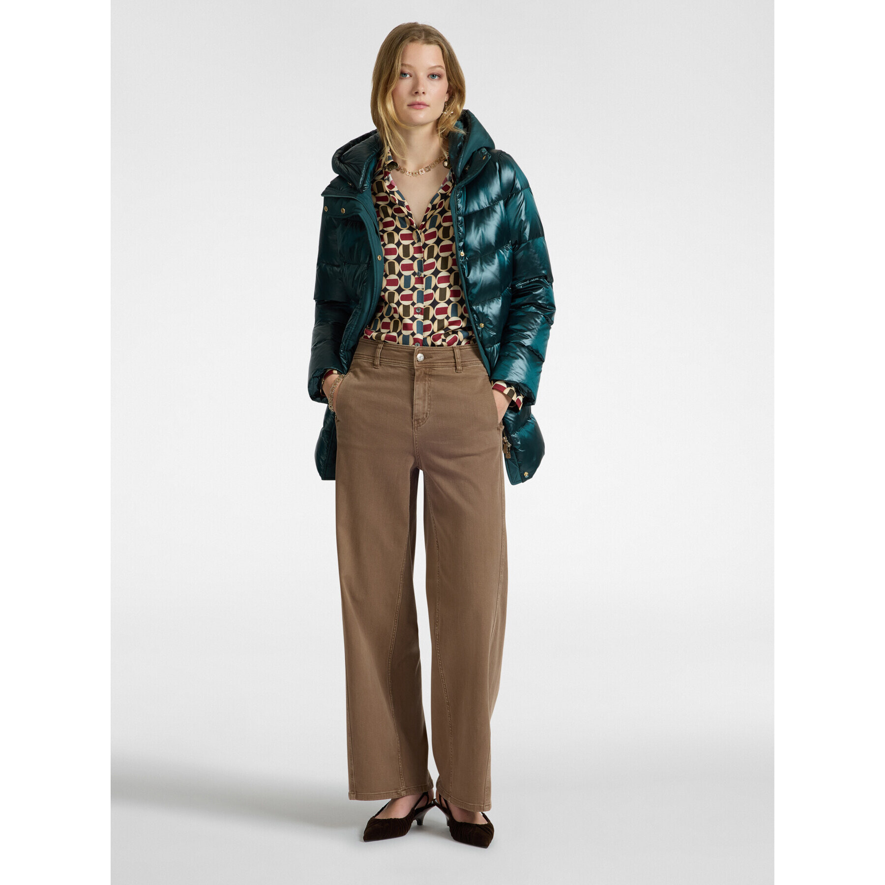 Elena Mirò - Chaqueta de plumas con capucha - Verde