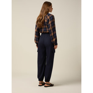 Oltre - Pantaloni joggers cargo - Blu