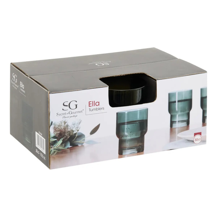 Lot de 6 gobelets Ella vert D8xH10cm