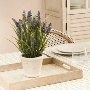 Composition florale Artificielle Prov Lavande 35 cm Pot en Grès