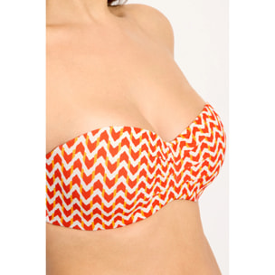 Top bikini bandeau Arancio