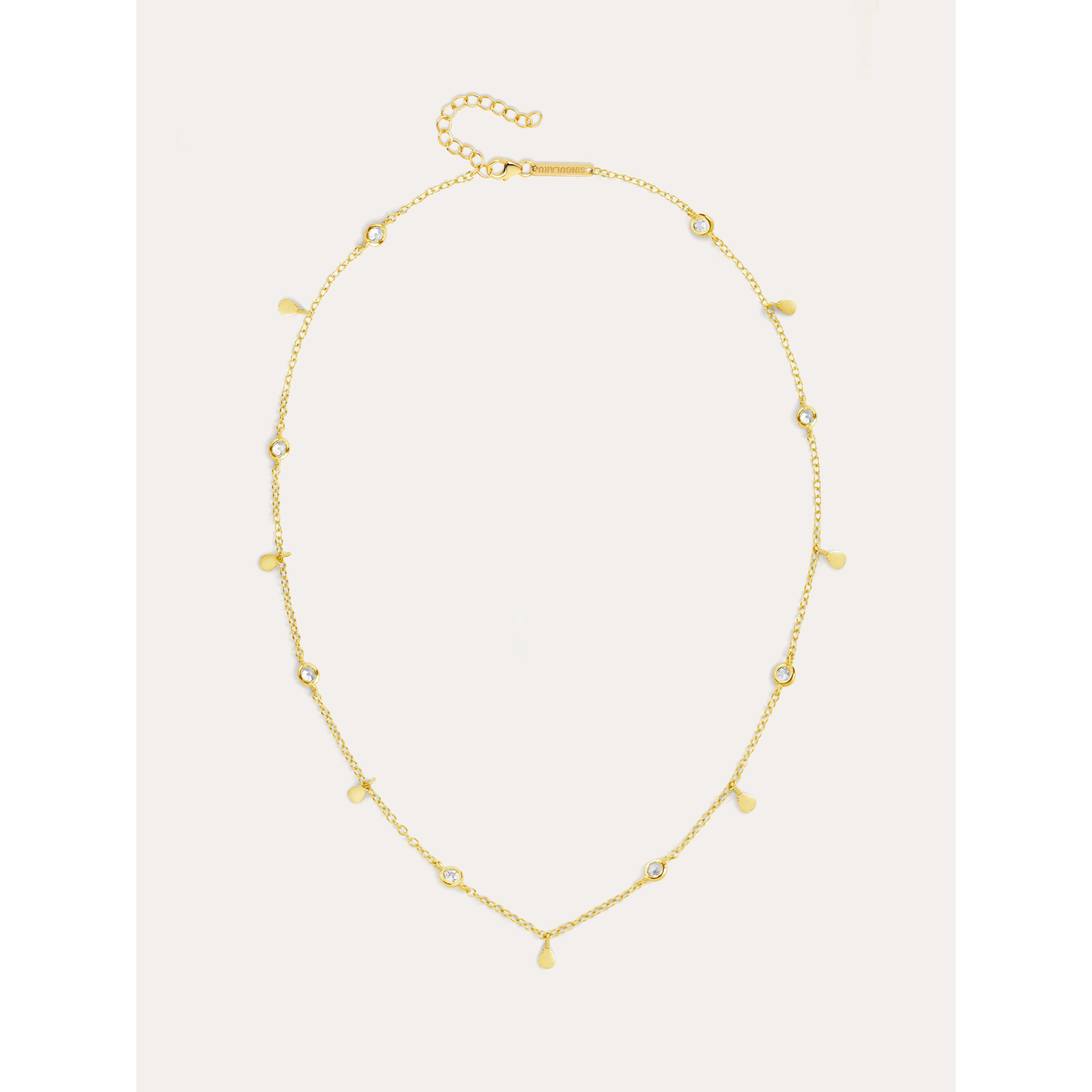 Collana Mini Spark Drop Argento Placcato Oro