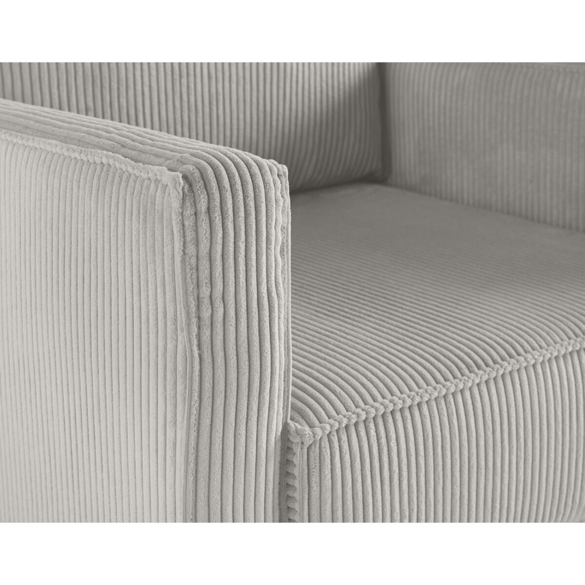 Charlie - fauteuil - pieds hauts - en velours côtelé - Gris clair