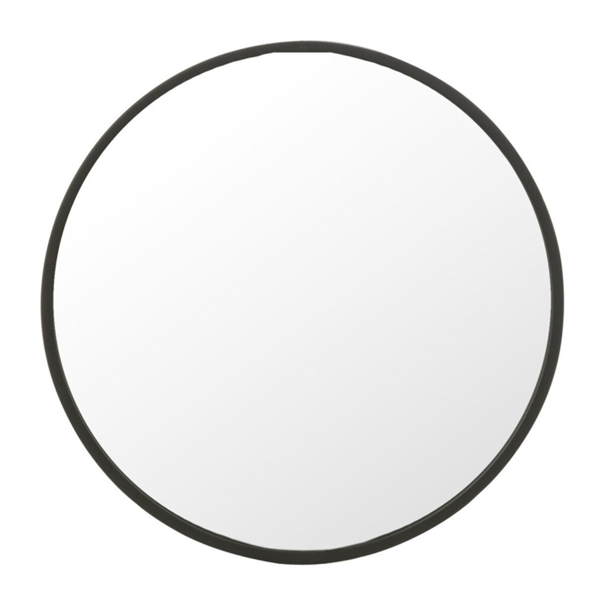 J-Line Miroir Rond Noir Mat Medium