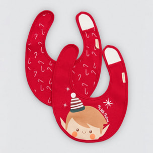 Confezione di bavaglini impermeabili per neonato con stampa natalizia