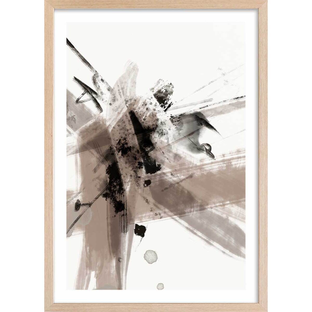 Affiche Etoile sauvage Affiche + cadre en bois - Chêne