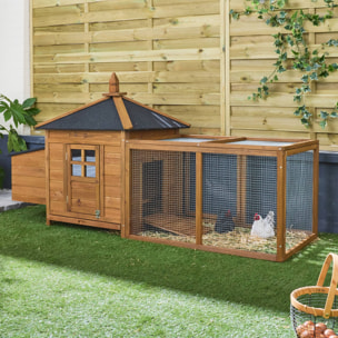 Poulailler en bois JAVA. 4 poules. cage à poule avec enclos