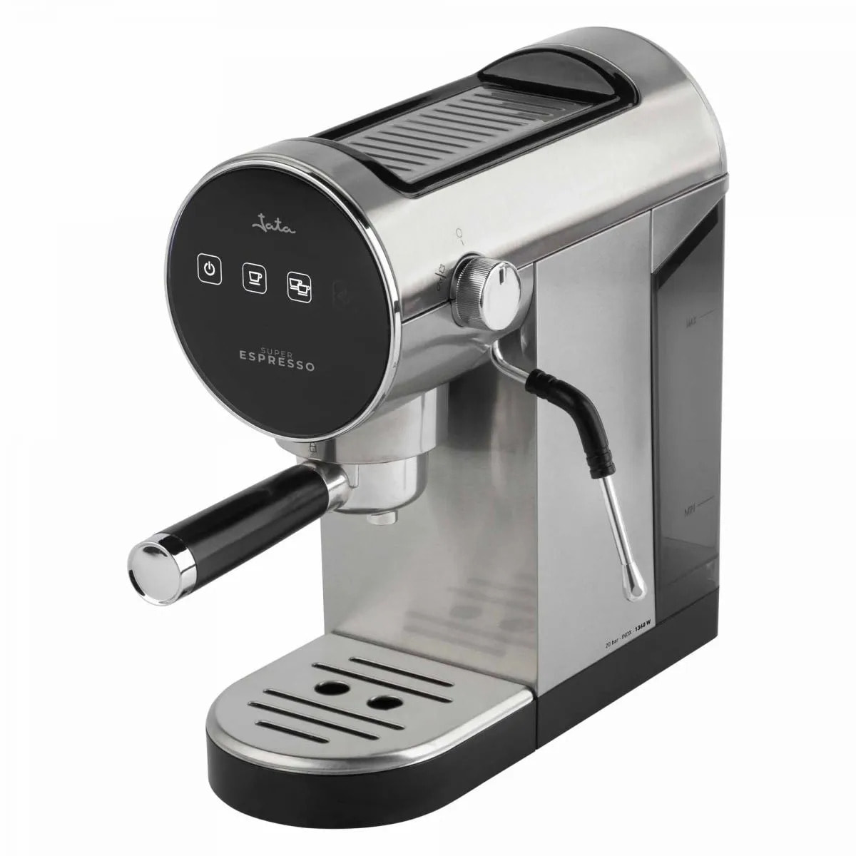 Cafetera espresso JATA JECA2300 con presión de 20 bares. Pantalla táctil. Regulador de vapor