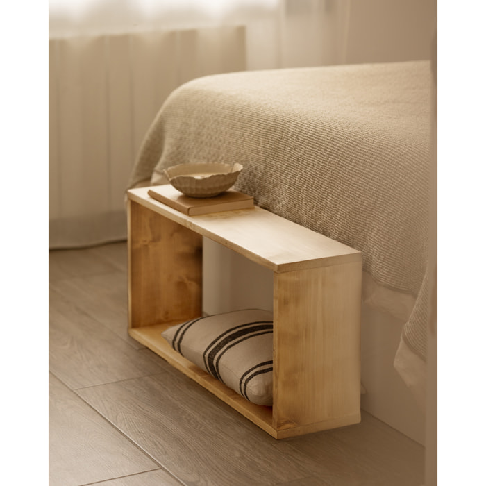 Mobilier d'appoint en bois massif ton chêne moyen Hauteur: 38 Longueur: 80 Largeur: 20
