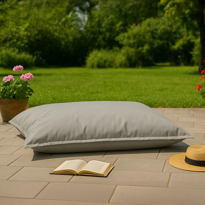 Pouf rectangulaire d'extérieur XXL 180x140cm gris THIES