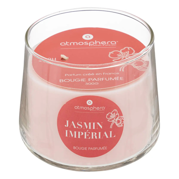 Bougie parfumée "Izor" en verre 300g jasmin impérial