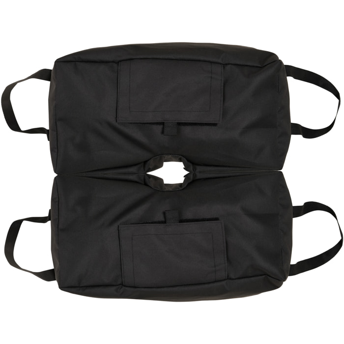 Juego de 2 Bolsas de Arena Peso para Sombrilla 50 kg Soporte de Base con Pala y Asas Cubierta de Tela Oxford Impermeable para Exterior 50x25x18 cm Negro