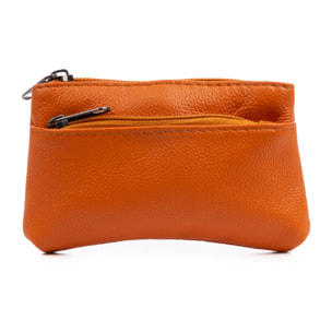 Atrani portafoglio con doppio scomparto in pelle Dollaro. Portachiavi interno.