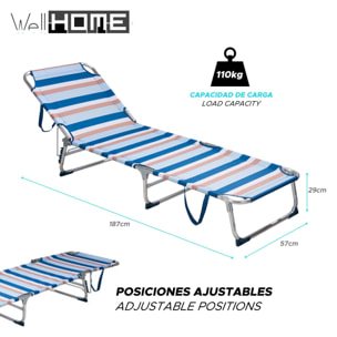 Well Home Cama de camping 187x57x29cm aluminio y poliéster 600D hasta 110kg