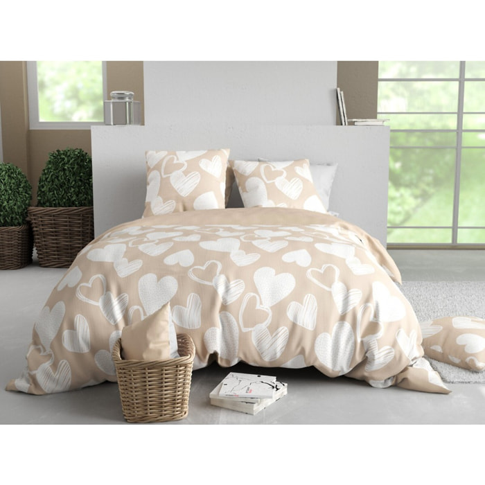 Parure Housse De Couette 3pcs 100% Coton 57 Fils TONIE