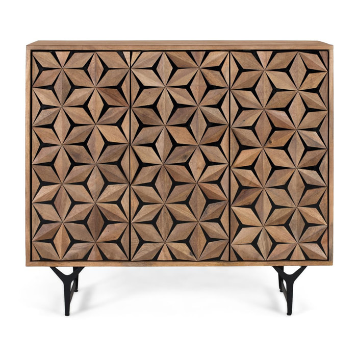 Aparador de Madera de Mango Estilo Contemporáneo Geométrico