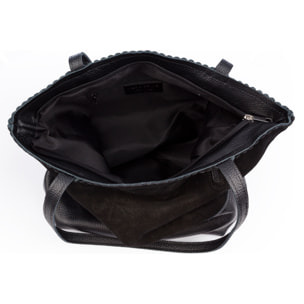 Bellino Bolso Tote Mujer. Piel auténtica Gamuza y Dollaro.