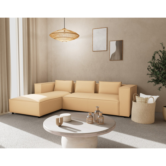 Stella - canapé d'angle gauche 4 places en simili - Gris
