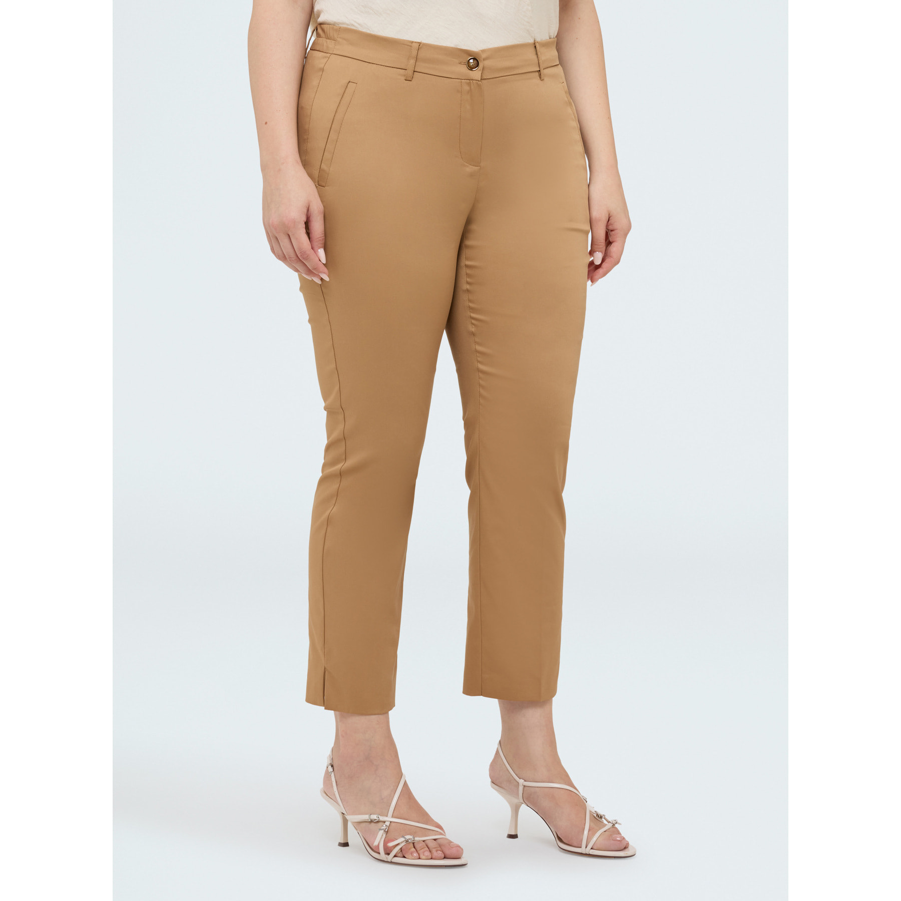 Fiorella Rubino - Pantaloni New York in cotone stretch - Marrone