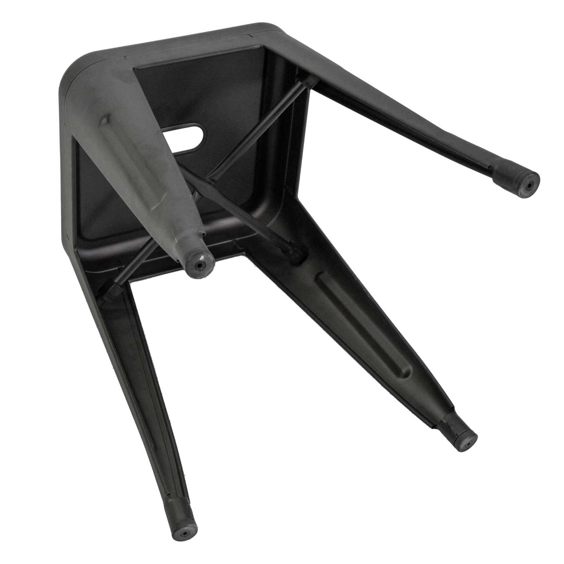 Sgabello New Bristol Vacchetti in ferro nero cm38x38h45