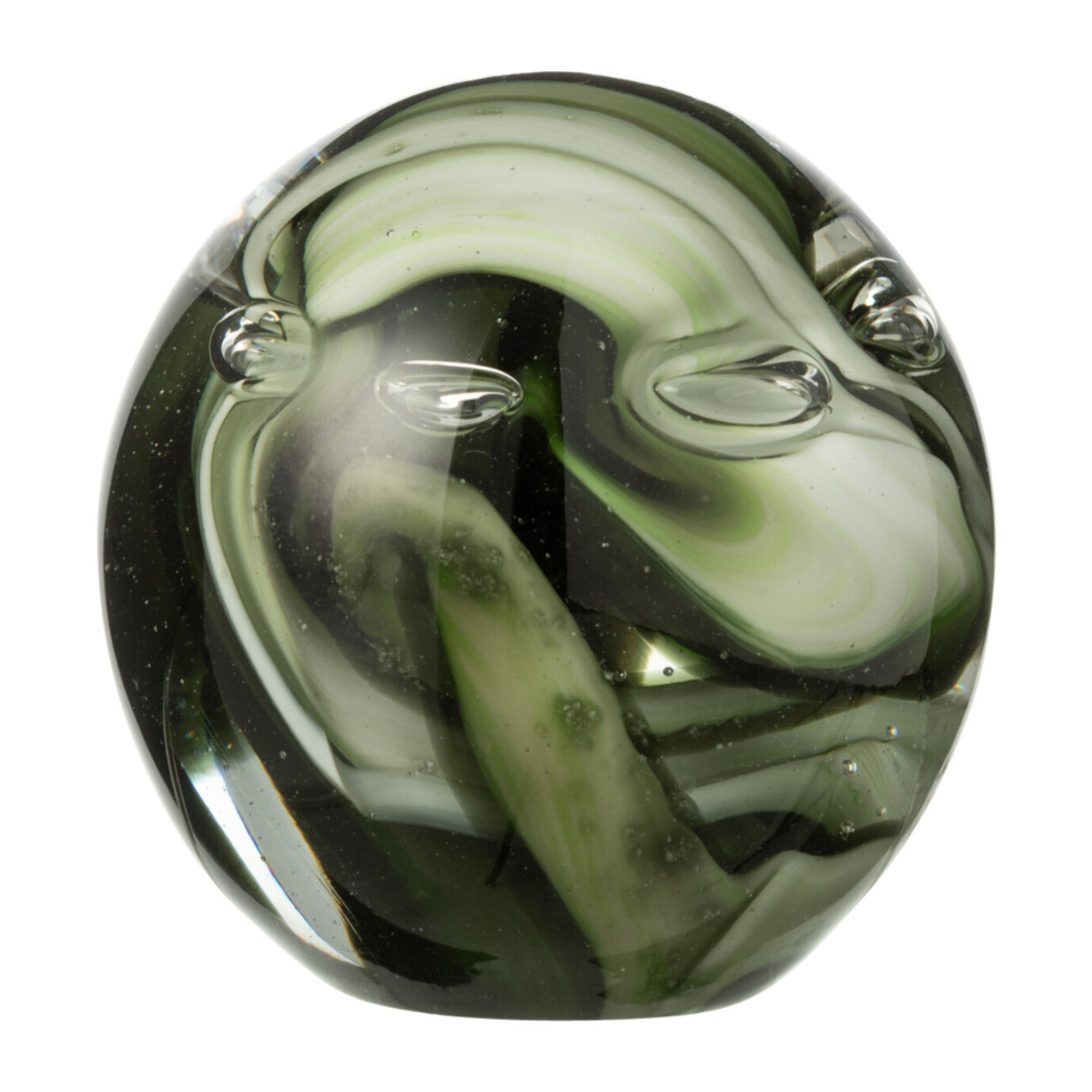 J-Line presse-papier Tornado Rond - verre - transparent/brun - small