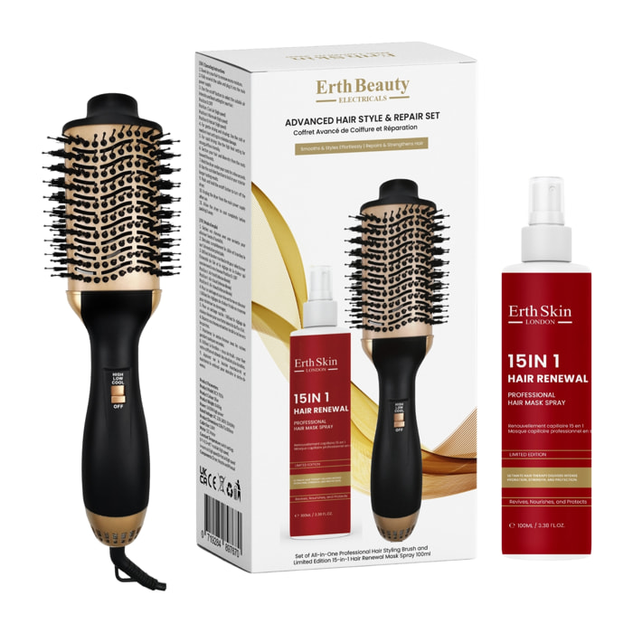 Set Ultimate Hair Styling & Repair (Cepillo todo en uno + Spray 15 en 1)