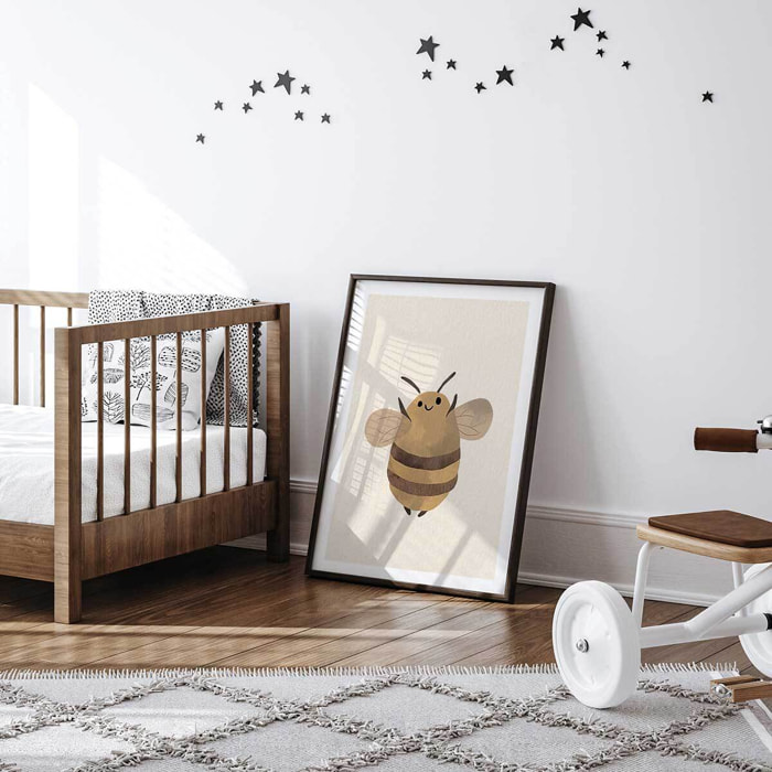 Affiche enfant l'abeille  Affiche sous cadre noir