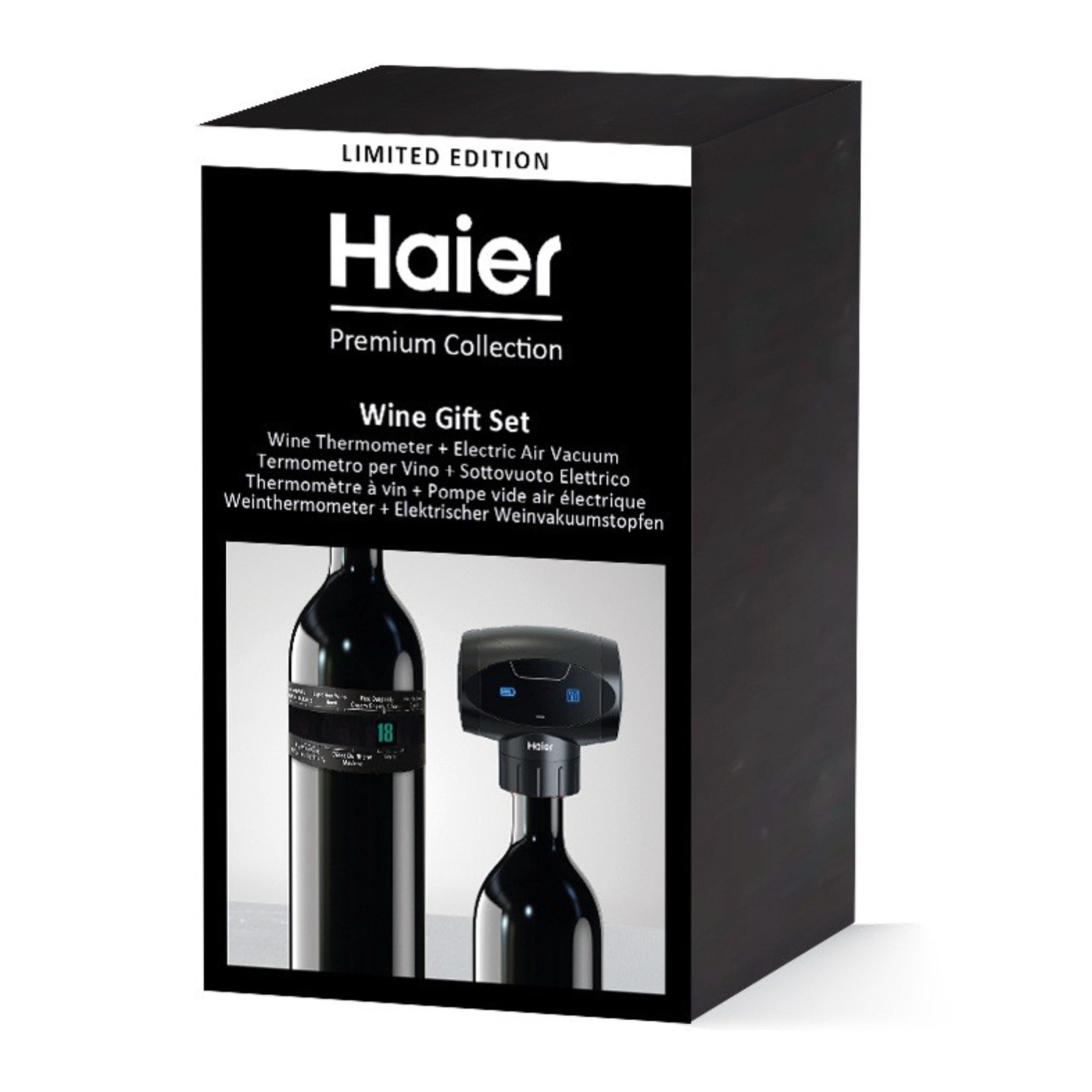 Set Regalo Haier per Vino Edizione Limitata   Termometro per Vino   Tappo Elettrico Automatico