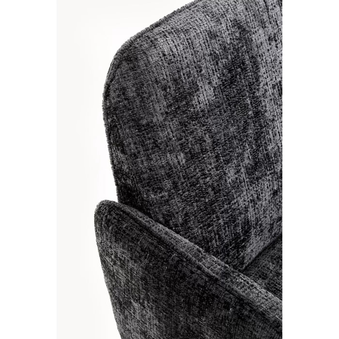 Chaise avec accoudoirs pivotante Tabea grise Kare Design