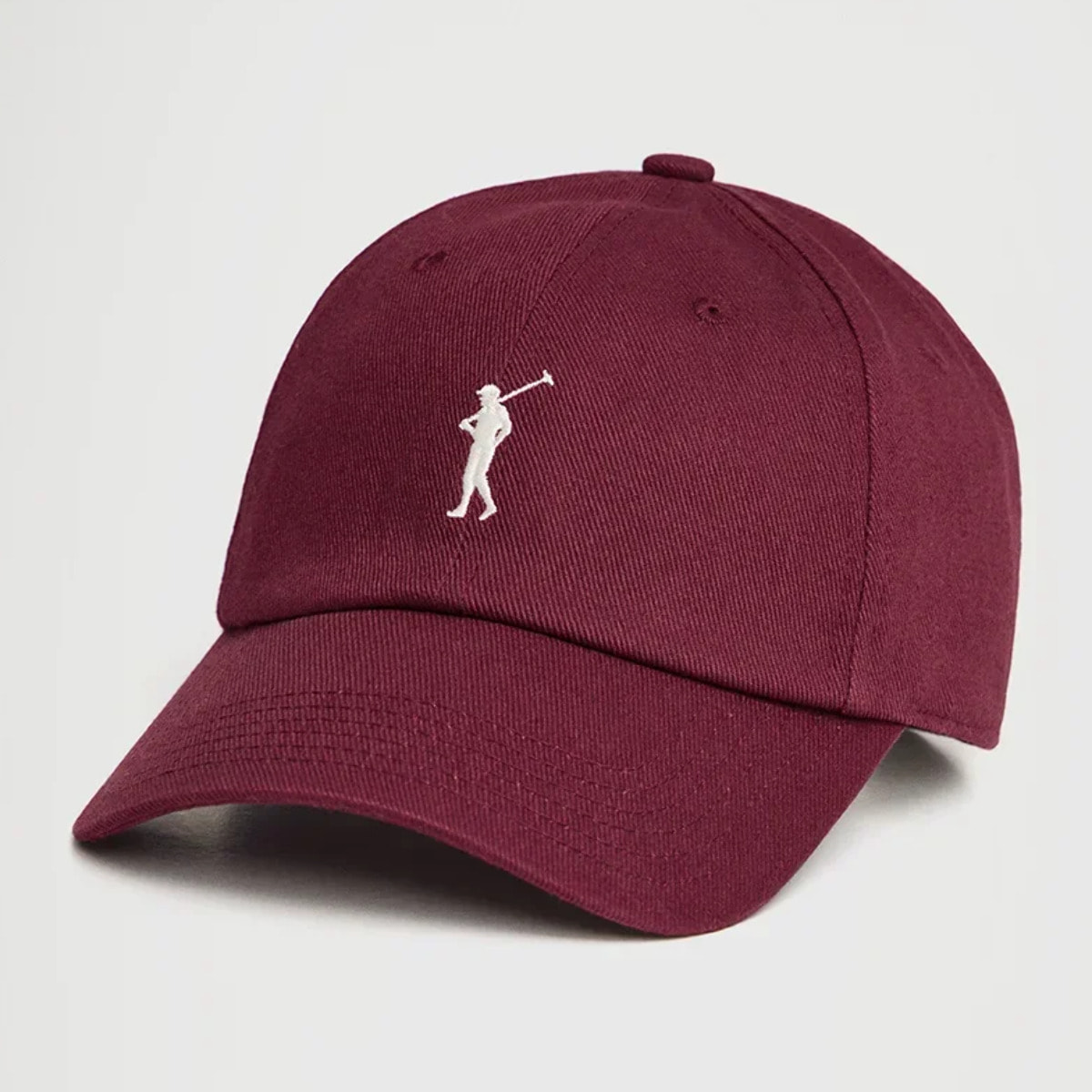 Gorra granate de seis paneles con logo Rigby Go
