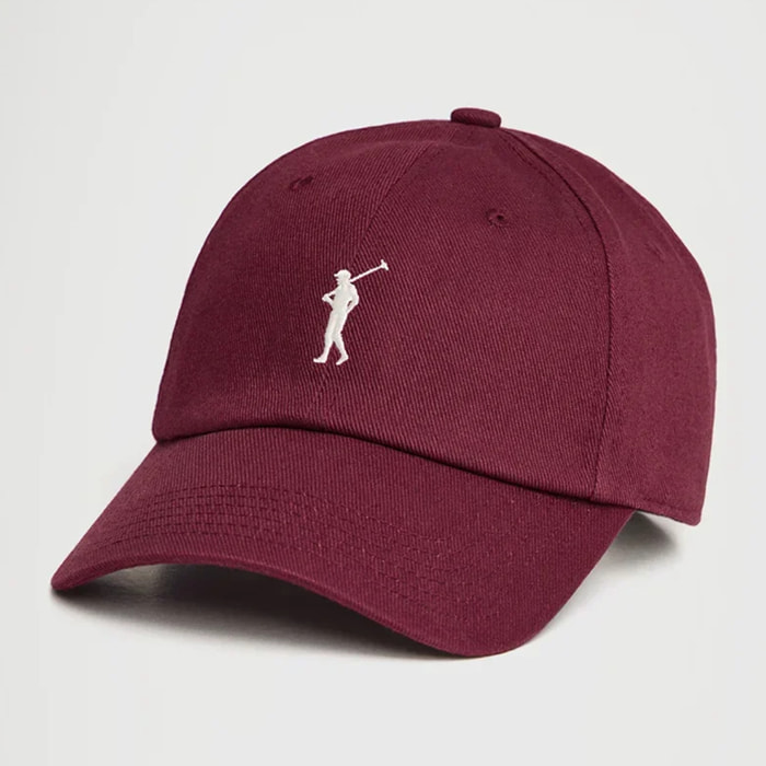 Gorra granate de seis paneles con logo Rigby Go