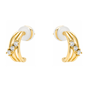 Pendientes de Circonita Brillante acabado en oro amarillo de 18k
