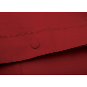 Coppia Federe Letto 100% Cotone Tinta Unita Rosso