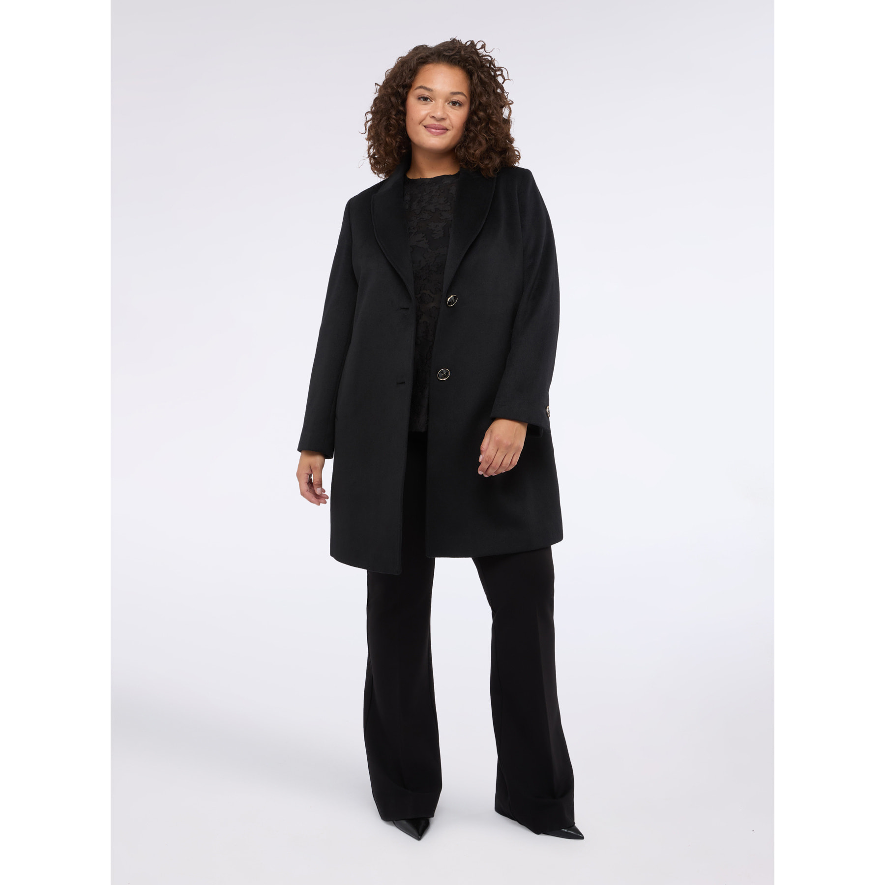 Fiorella Rubino - Pantaloni flare in Punto Milano - Nero