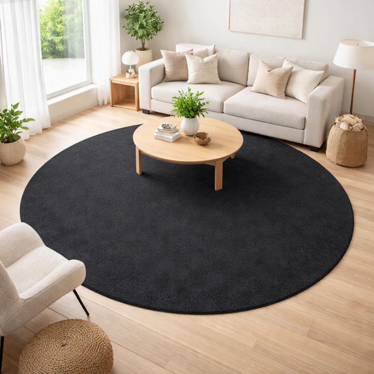 Tapis salon MITA, soft et soyeux, tapis uni à l'aspect Shaggy