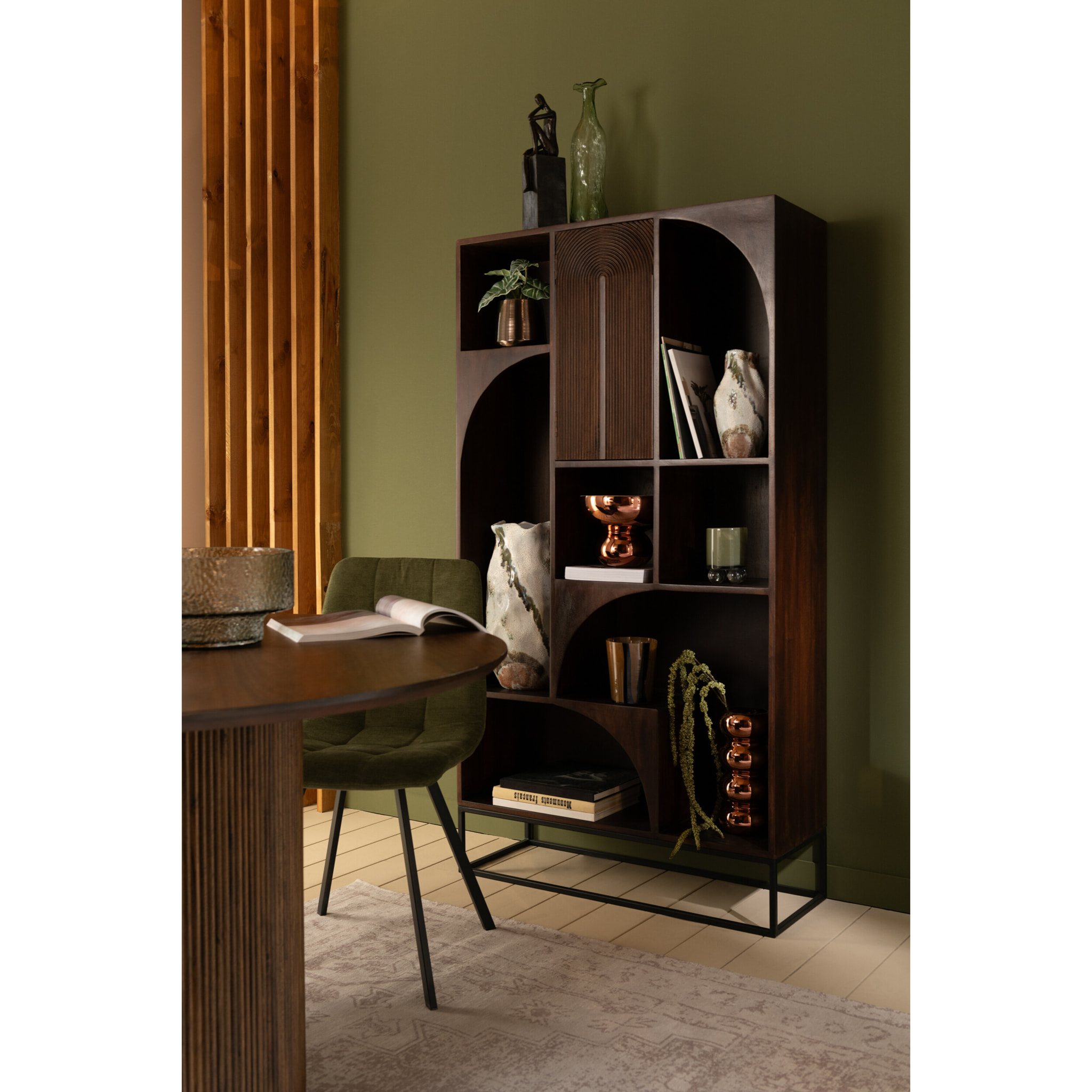 J-Line photophore Sur Pied Arrondi - verre - brun - Ø 23 cm