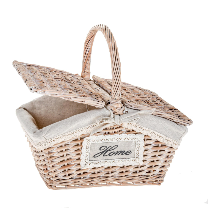 Paniere Rettangolari Home In Vimini. Larghezza 34 Cm - Pezzi 1 - 34X34X23cm - Colore: Altro - Bianchi Dino - Cesteria